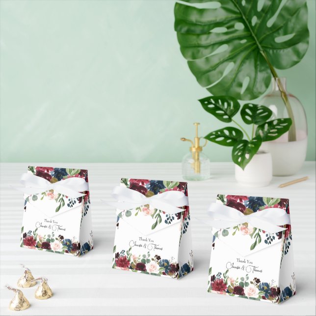 Ballotins Bourgogne et bleu Mariage anglais Fleurs (Multiple)