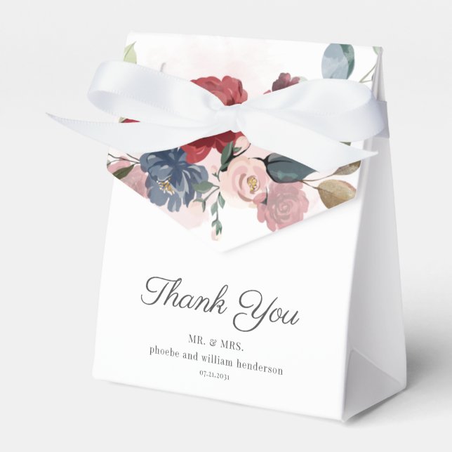 Ballotins Bourgogne Floral Russe Mariage (Verso)