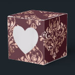 Ballotins Bourgogne - Marsala et Rose Gold Mariage damassé<br><div class="desc">Vintage burgundy (marsala) et faux papier rose or mariage damassé ballotin pour accompagner la collection ci-dessous.</div>