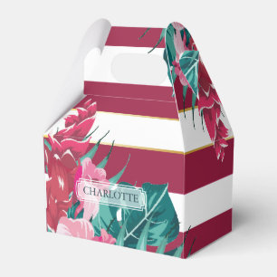 Ballotins Bourgogne personnalisé Floral rayé
