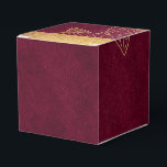 Ballotins Bourgogne profonde et or<br><div class="desc">Ballotin vintage éblouissant aux accents de prune bordeaux et d'or.</div>