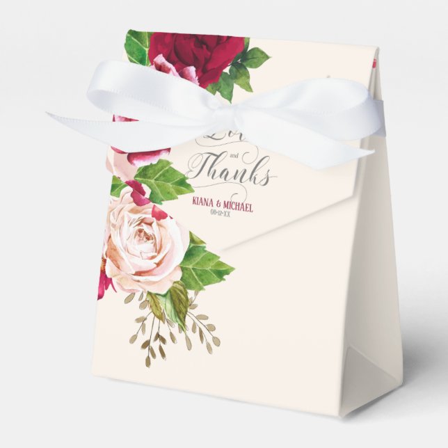Ballotins Bourgogne rose/Cream Love and Thanks ID584 (Verso)