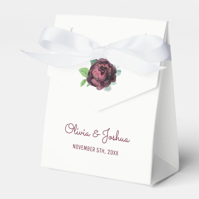 Ballotins Bourgogne Rose Mariage Faveur Boxes (Verso)