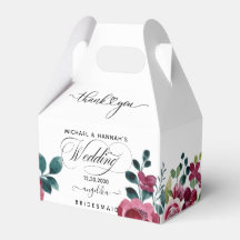 Bourgogne Rouge Floral Rustique Boho Mariage Merci
