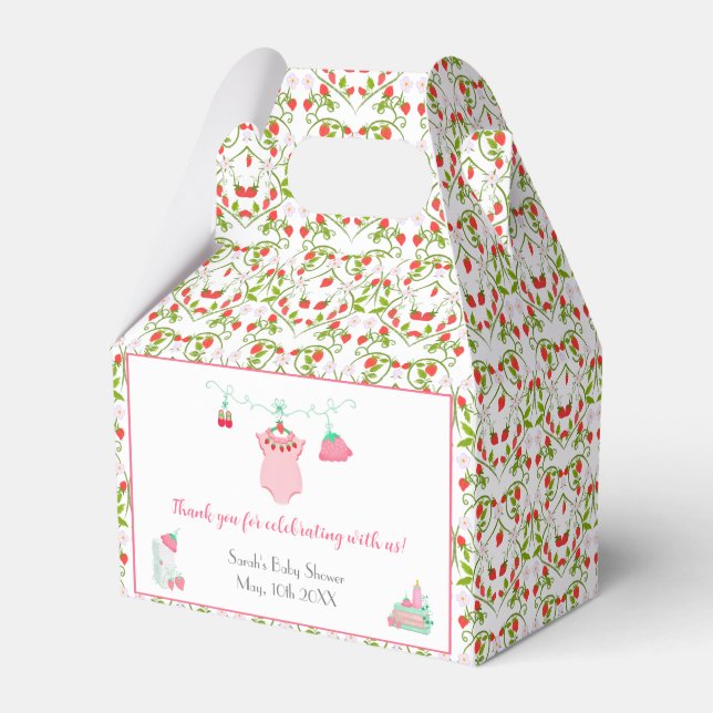 Ballotins Bouteille De Fraise Avec Baby shower Motif (Verso)