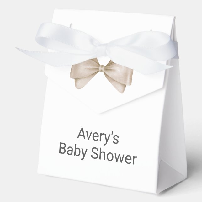 Ballotins Bow Beige Baby shower Boho moderne (Recto)