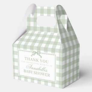 Ballotins Bow Favor de Naissance Gingham Vert Mignon en Form
