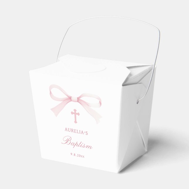 Ballotins Bowbon rose aquarelle pour baptême à emporter (Verso)
