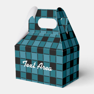 Ballotins Boys Black & Turquoise Plaid À damiers Party Favor