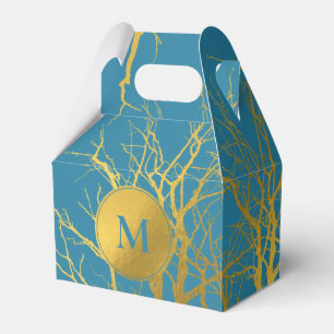 Ballotins Branches Gold Tree Motif Monogramme bleu