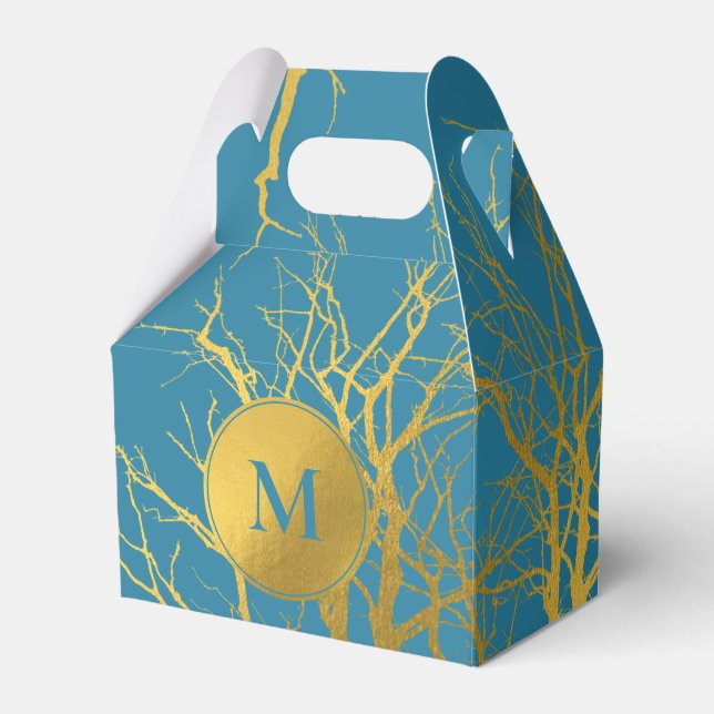 Ballotins Branches Gold Tree Motif Monogramme bleu (Verso)