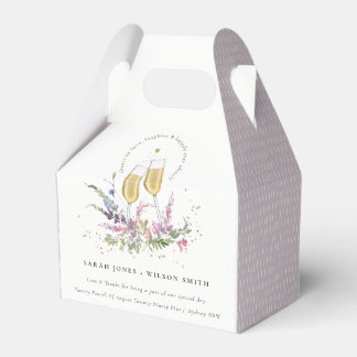 Ballotins Bravo à l'amour Vins d'or Verres Mariage Floral