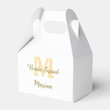 Bride squad monogram golden bridal shower simple