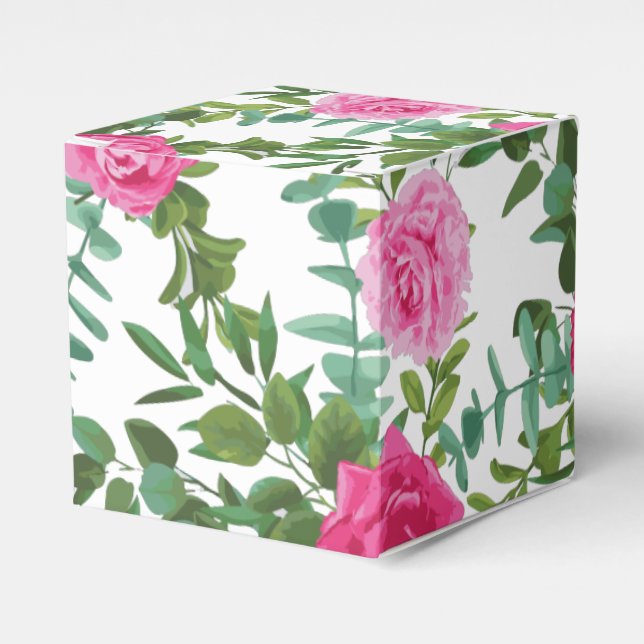 Ballotins Bright rose Floral Mariage Favor Box (Verso)