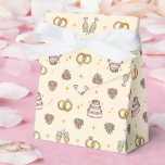 Ballotins Bright Wedding Rings Favor Boxes<br><div class="desc">Add a charming finishing touch to your celebration with these adorable wedding-themed favor pouches. Featuring a playful pattern of cute cartoon wedding rings, cheerful flowers, and clinking champagne glasses, these pouches are perfect for holding small treats, candies, or keepsakes. Ideal for weddings, bridal showers, engagements, anniversaries, and bachelorette celebrations, they...</div>