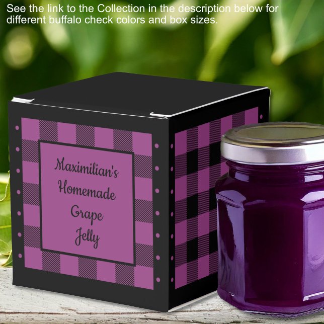 Ballotins Buffalo à carreaux - Violet et Noir - Classique (Buffalo Check - Purple and Black - Classic Favor Boxes by Leapfroglisics Shop)