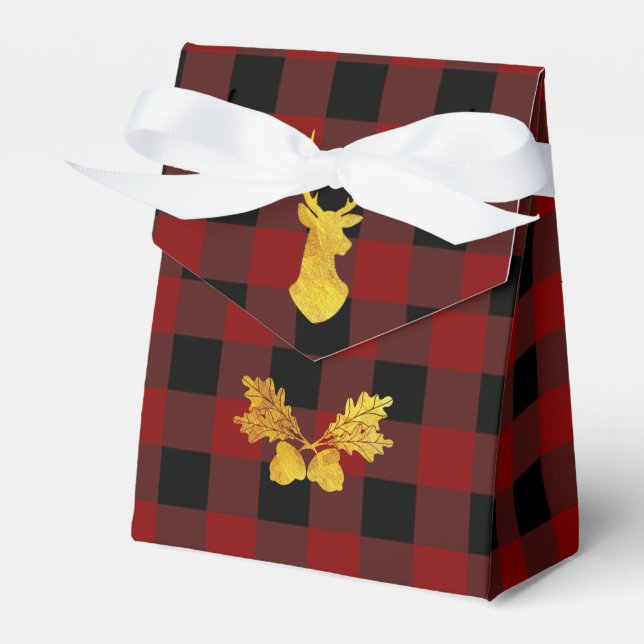 Ballotins Buffalo Plaid Gold Foil Christmas Deer (Verso)