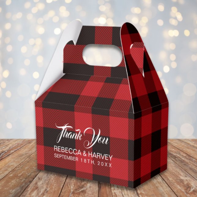 Ballotins buffalo plaid rustique mariage d'hiver faveur (buffalo plaid rustic winter wedding favor favor boxes)