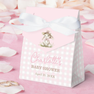Ballotins Bunny Rose Ruban Gingham Baby Shower
