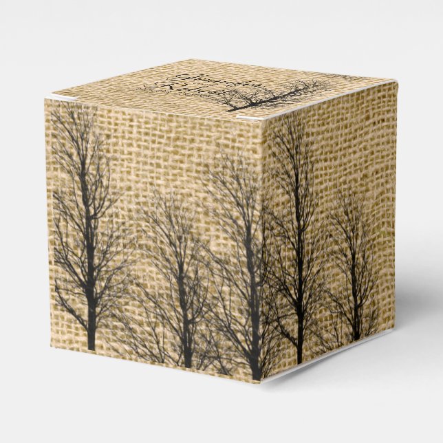 Ballotins Burlap et Birch Posh Wedding Favor Box (Verso)