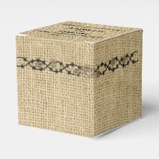 Ballotins Burlap et Birch Wedding Favor Box