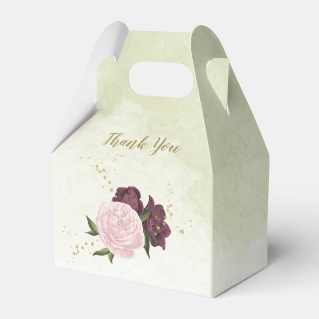 Ballotins cabernet rose fleuri mariage (Verso)