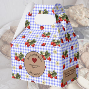 Ballotins Cadeau alimentaire En vichy fraises bleues
