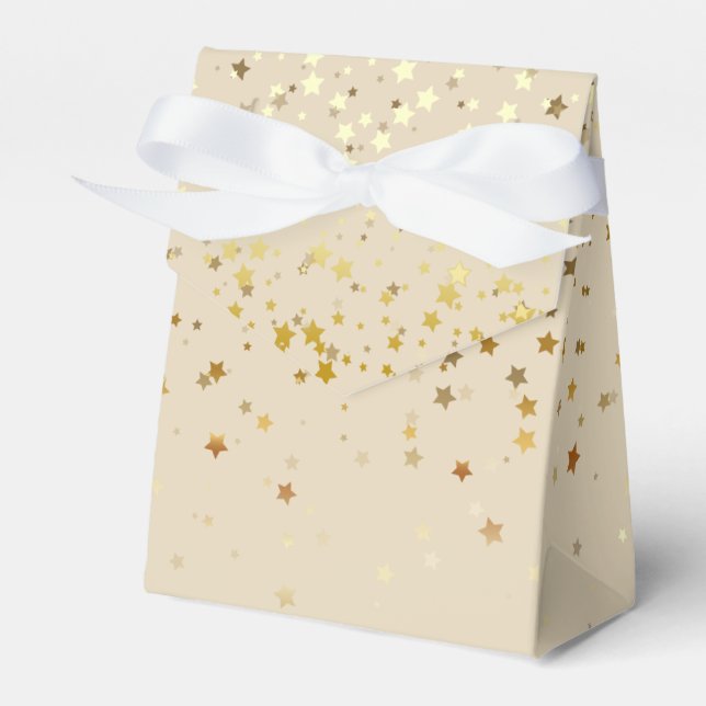 Ballotins Cadeau/Ballotin en Beige & Golden Petite Stars (Verso)