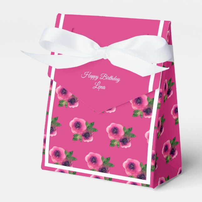 Ballotins Cadeau d'anniversaire Motif Fleur Rose illusima / (Verso)