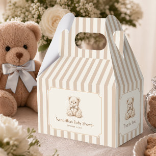 Ballotins Cadeau de Baby Shower Ours en Peluche et Rayures M