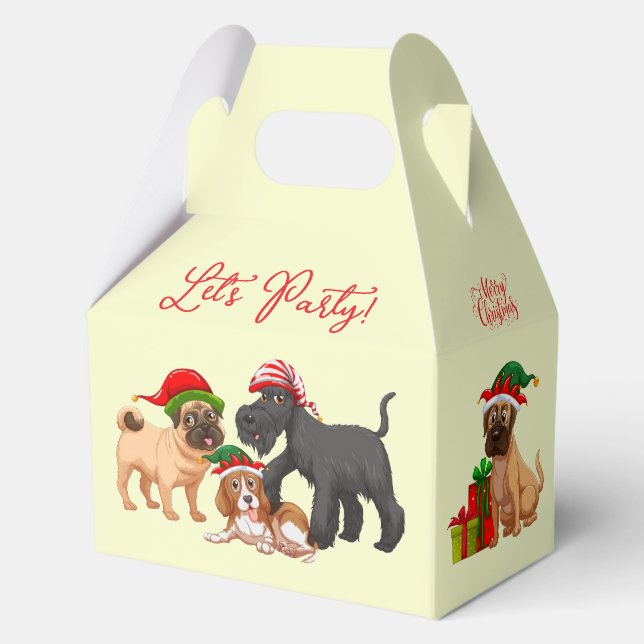 Ballotins Cadeau de chiens de Noël Joyeux Noël Faisons la fê (Recto)