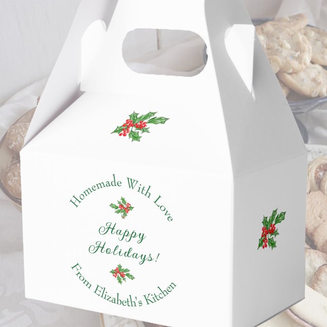 Ballotins Cadeau de cuisine de vacances modifiable Blanc Joy (Créateur téléchargé)