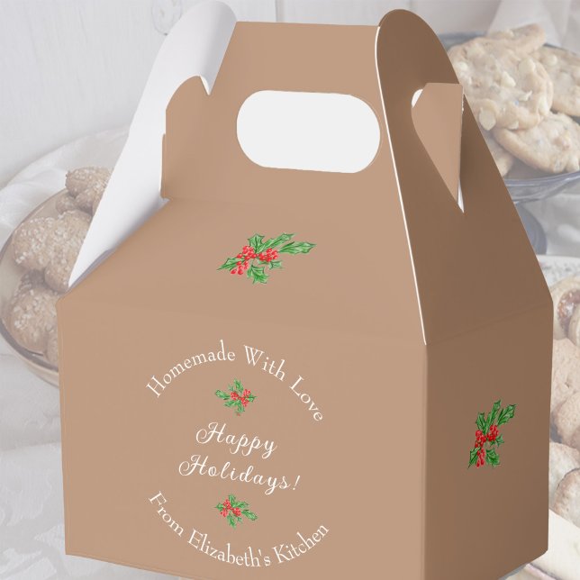 Ballotins Cadeau de cuisine de vacances modifiable Brown Joy (Créateur téléchargé)