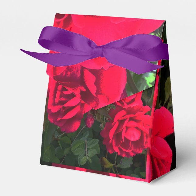 Ballotins Cadeau de fleur de rose rouge romantique  (Verso)