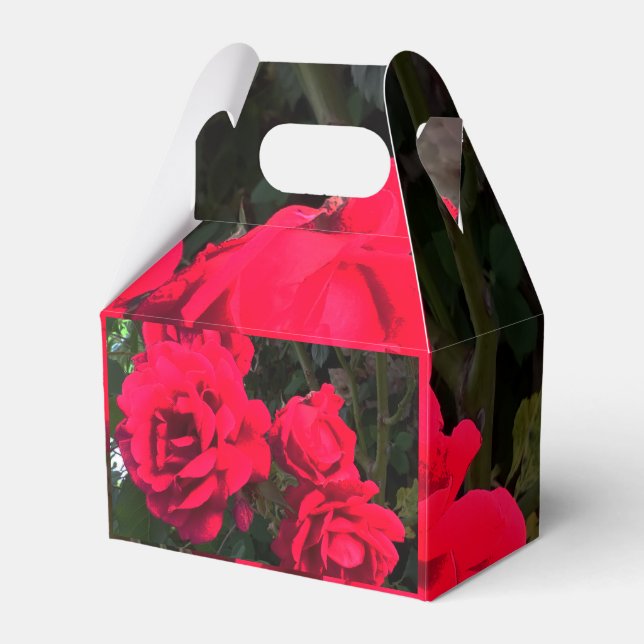 Ballotins Cadeau de fleur de rose rouge romantique (Verso)