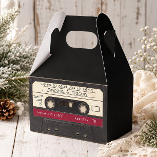Ballotins Cadeau de mariage cassette rétro rouge cranberry