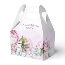 Cadeau de mariage Fleurs de pivoine rose et feuill