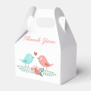 Ballotins Cadeau de mariage Merci Oiseaux de l'amour Rose et