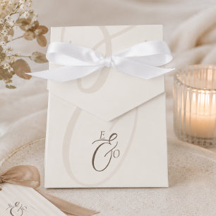 Ballotins Cadeau de Mariage Minimaliste Boho Brun Cocoa Mono