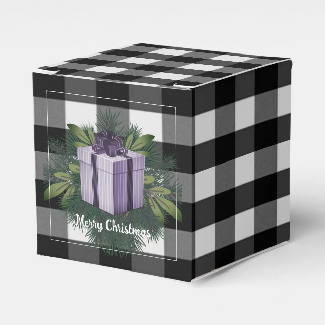 Ballotins Cadeau de Noël Plaid Buffalo | Violet (Verso)