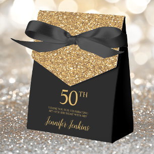 Ballotins Cadeau de remerciement paillettes or 50e anniversa