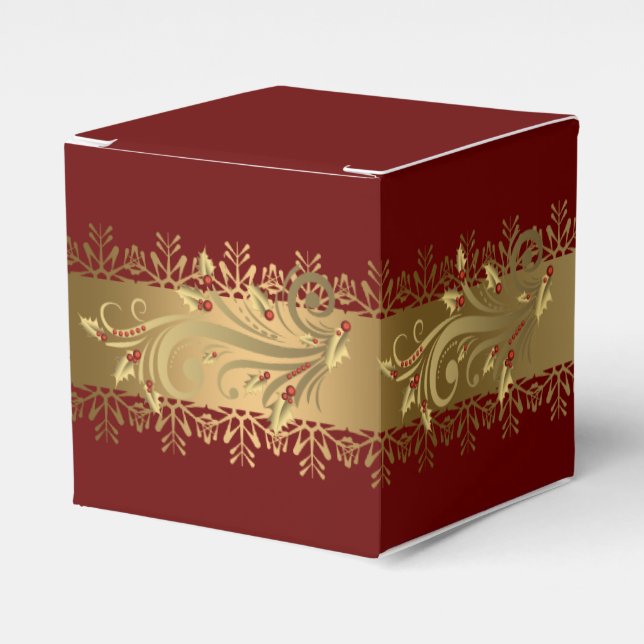 Ballotins Cadeau de vacances Red and Gold Holly (Verso)