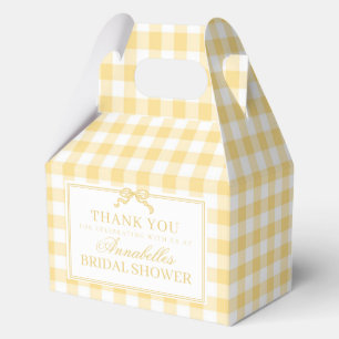 Ballotins Cadeau de Vichy Jaune Coquette Nœud Mariage