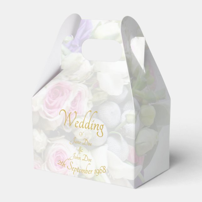 Ballotins Cadeau mariage - Mariée avec bouquet mariage color (Verso)