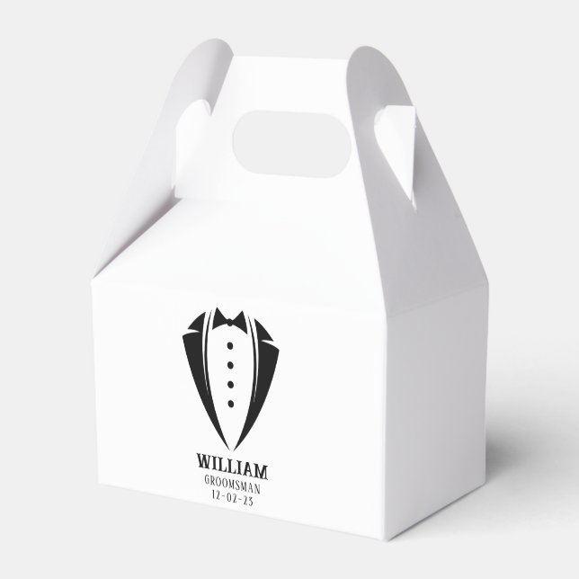 Ballotins Cadeau moderne noir et blanc Tuxedo Groomsman (Verso)