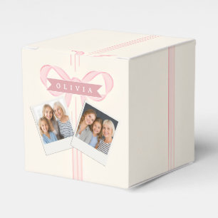 Ballotins Cadeau Personnalisé Nœud Rose Élégant Coquette