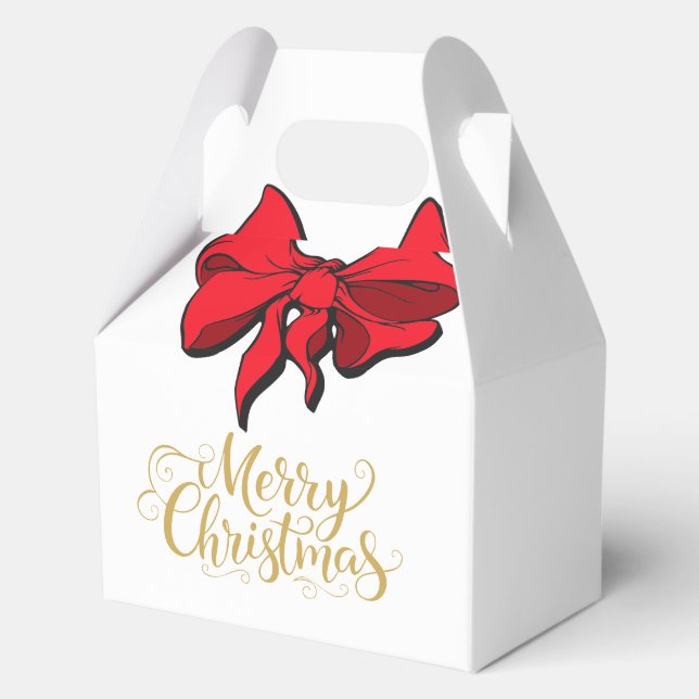 Ballotins Cadeau ruban rouge Joyeux Noël  (Recto)