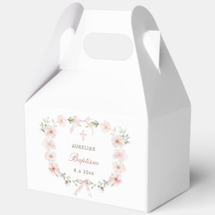 Ballotins Cadre floral rose poudré Gable baptême