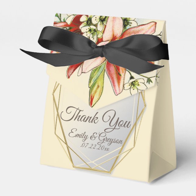 Ballotins Cadre géométrique avec Mariage de Lys tropicaux (Verso)