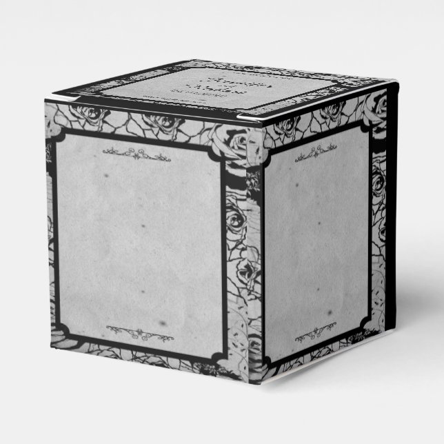 Ballotins Cadre gothique Rose noir Boîte de mariage Favor (Verso)